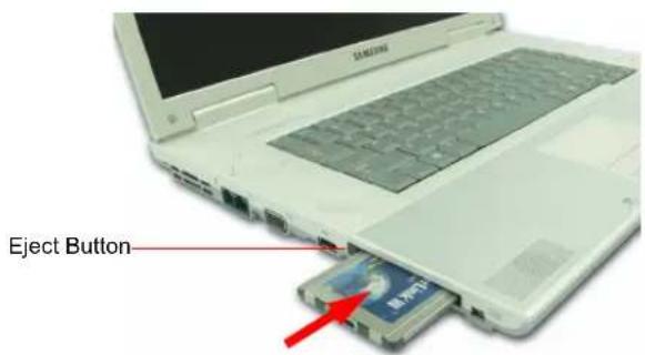 SAMSUNG NM40TP0QYB - To insert a PCMCIA card - 3