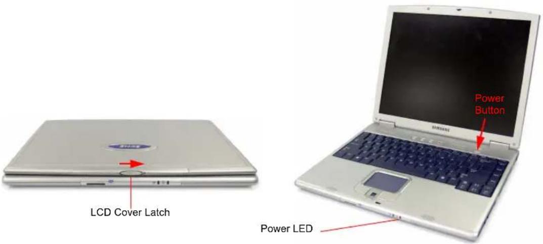 LCD Cover Latch Power LED Power Button