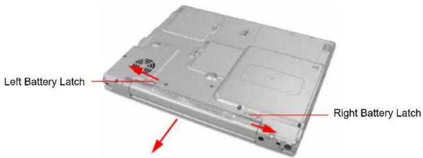 SAMSUNG NX05RP2PFU - To remove the battery from the computer: - 1