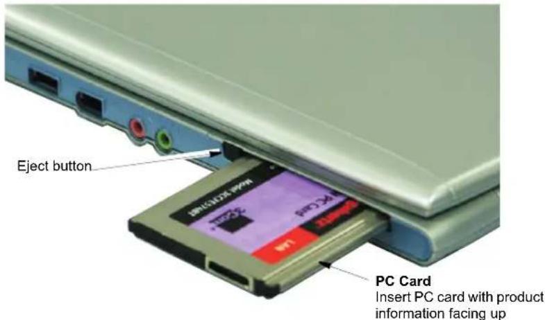 SAMSUNG NQ10TK2X01 - To insert a PC Card into a slot: - 1