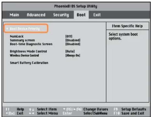 SAMSUNG NP-Q1UC - Changing the Boot Priority - 1