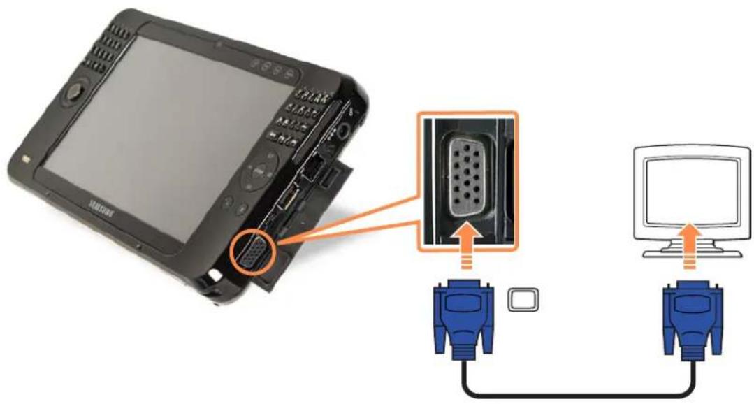 SAMSUNG NP-Q1UC - Connecting a Monitor - 1