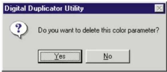 Digital Duplicator Utility Do you want to delete this color parameter? Yes No