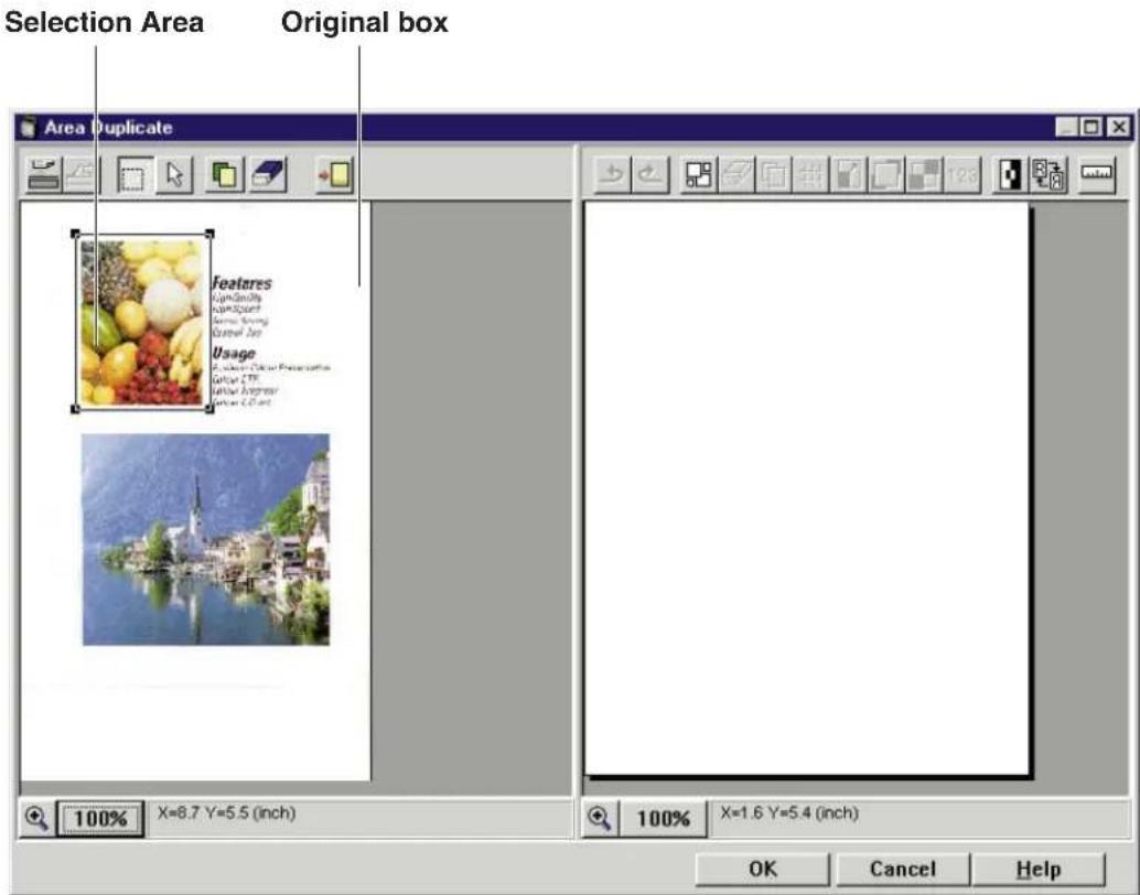 Selection Area Original box Area Duplicate Features Light Color Light Sport Bright Spring Bright Jet Usage Pension & Dark Presentation Yellow CTR Yellow Anglear Yellow C-Brand 100% X=8.7 Y=5.5 (inch) 100% X=1.6 Y=5.4 (inch) OK Cancel Help