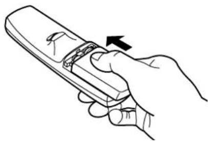 PANASONIC PT-D7600U - Close the battery compartment lid. - 1