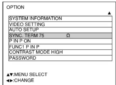 PANASONIC PT-D7600U - How to switch the input impedance (signal level) of the synchronization signal - 2