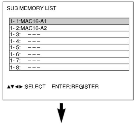 PANASONIC PT-D7600U - How to register into sub memory - 1