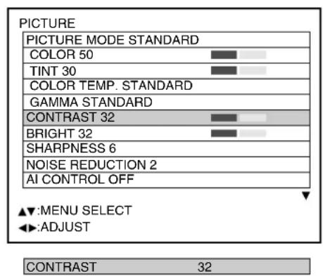 PANASONIC PT-D7600U - Adjustment procedure - to adjust picture (color intensity) - 2