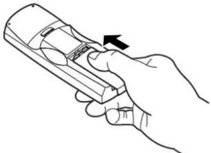 PANASONIC PT-D5500UL - Close the battery compartment lid. - 1