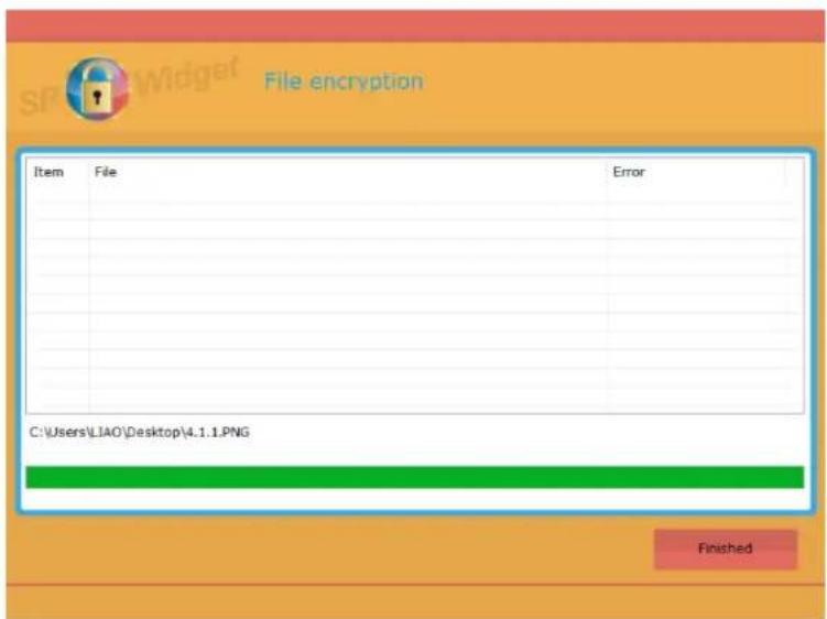 File encryption Item File Error C:\Users\LIAO\Desktop\4.1.1.PNG Finished