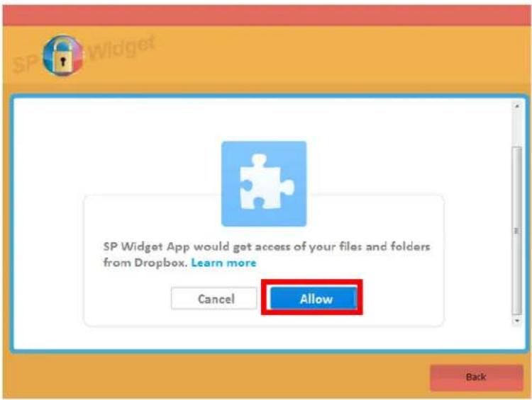 SP Widget App would get access of your files and folders from Dropbox. Learn more Cancel Allow Back