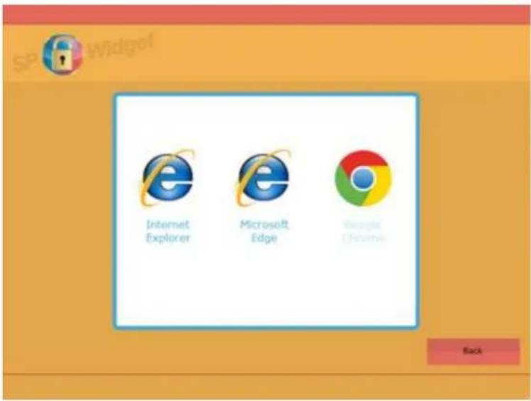 SP Widget Internet Explorer Microsoft Edge Google Chrome Back