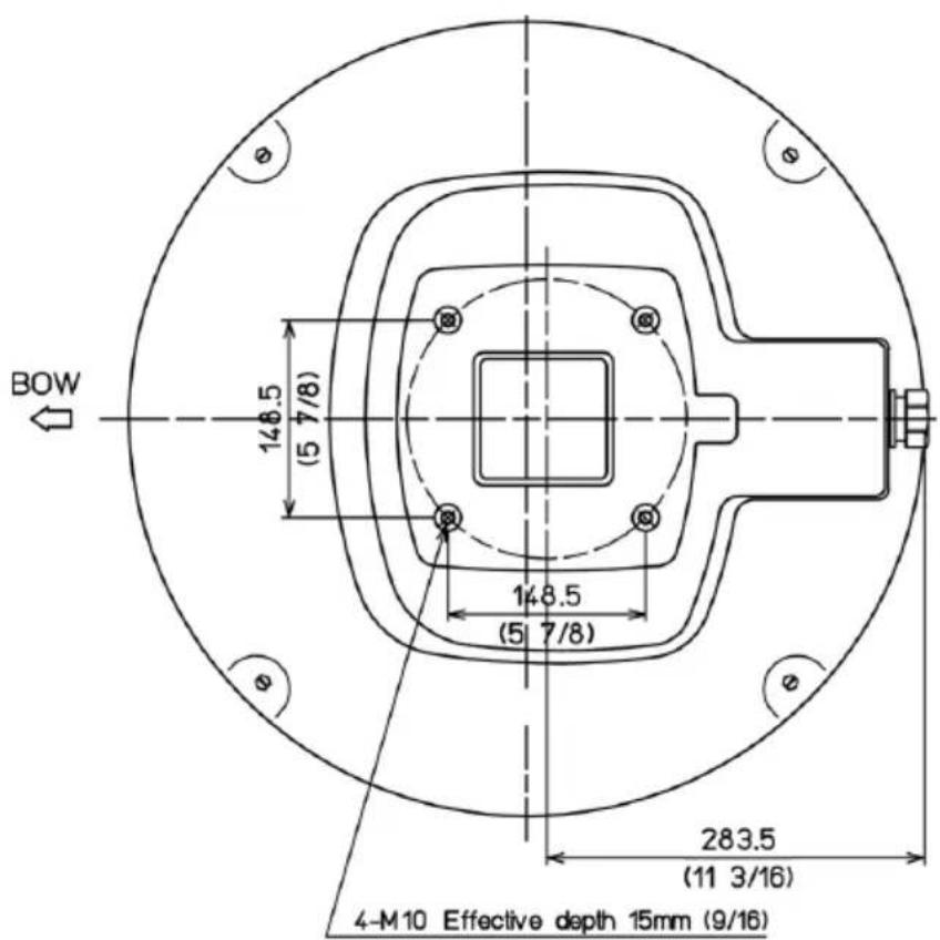 BOW 148.5 (5 7/8) 148.5 (5 7/8) 283.5 (11 3/16) 4-M10 Effective depth 15mm (9/16)
