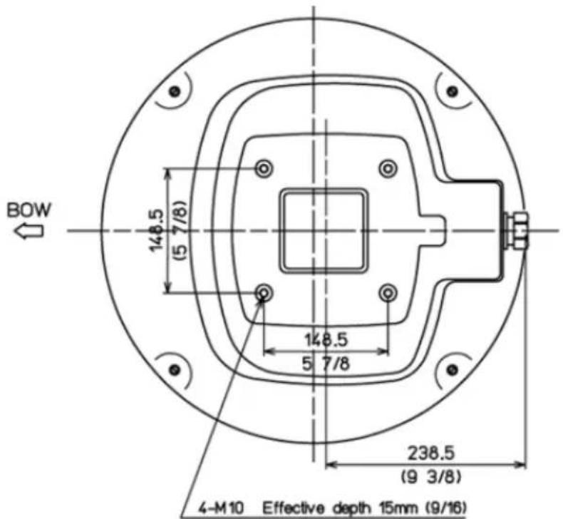 BOW 148.5 (5 7/8) 148.5 5 7/8 238.5 (9 3/8) 4-M10 Effective depth 15mm (9/16)