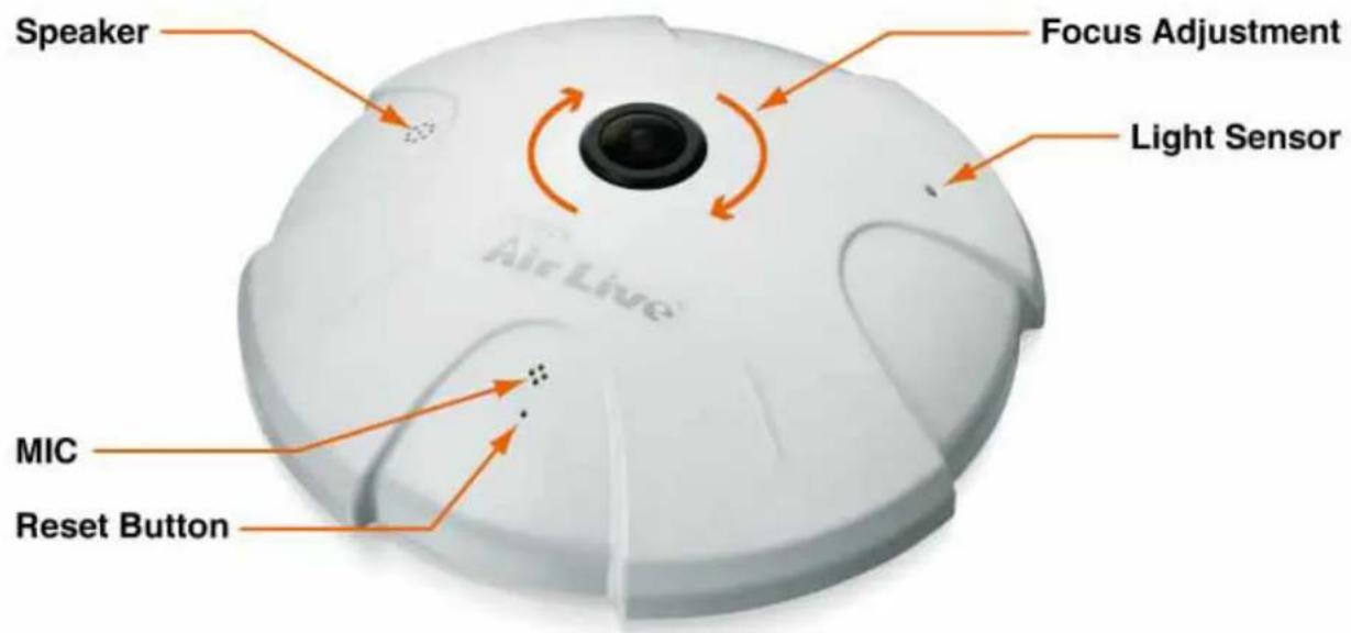 Speaker Focus Adjustment Light Sensor Air Live MIC Reset Button