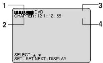 1 2 3 4 DVD CHAPTER: 12 1:12:55 SELECT: SET: SET NEXT: DISPLAY