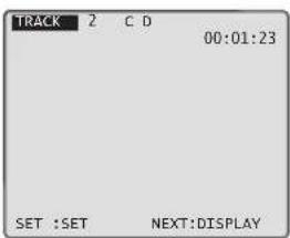 TRACK 2 C D 00:01:23 SET :SET NEXT:DISPLAY