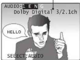 AUDIO:LENG Dolby Digital 3/2.1ch HELLO SELECT:AUDIO