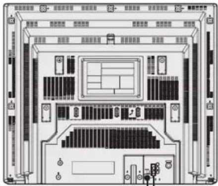 Technical diagram of a computer motherboard layout with labeled components and connectors