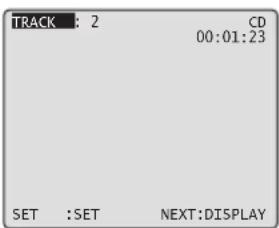 TRACK : 2 CD 00:01:23 SET :SET NEXT:DISPLAY