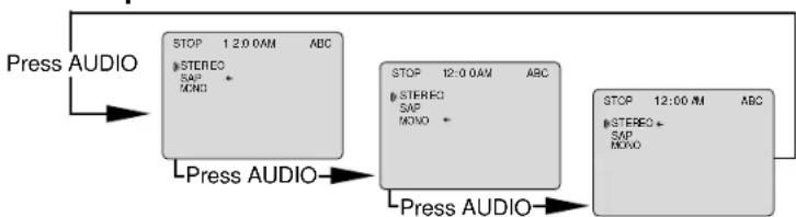PANASONIC PV-24DF62 - Press AUDIO to select the desired audio mode as described above. - 1