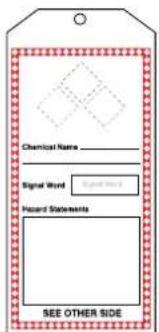 Panduit PCT-1080-C - Attach tags to chemicals in the workplace, and add the appropriate signal word and GHS pictogram labels to identify the hazards. - 3