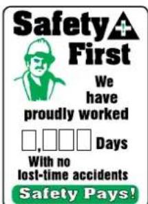 Panduit PCT-1083-C - Update safe working days on large scoreboard by writing in the number with dry-erase marker. - 4