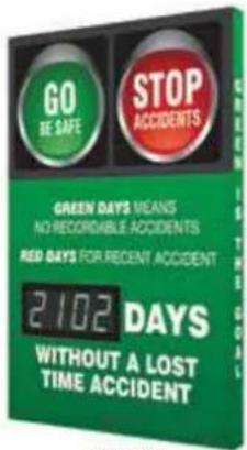 Panduit PCT-1085-C - Count the number of safe work days in two colors. - 1