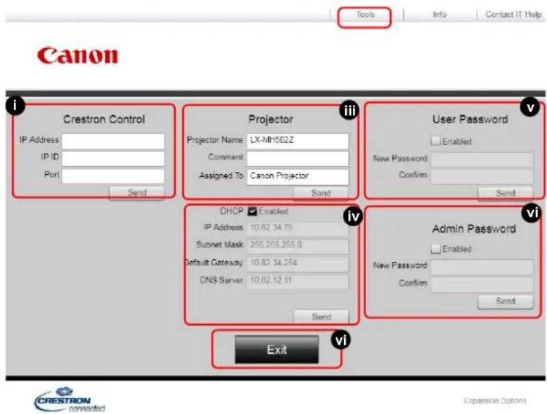 CANON LX-MH502Z - - Tools page - 1