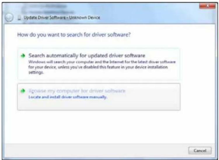 Update Driver Software - Unknown Device How do you want to search for driver software? Search automatically for updated driver software Windows will search your computer and the Internet for the latest driver software for your device, unless you've disabled this feature in your device installation settings. Browse my computer for driver software Locate and install driver software manually. Cancel