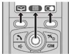 Control panel interface with icons for reading, grid, and radio buttons