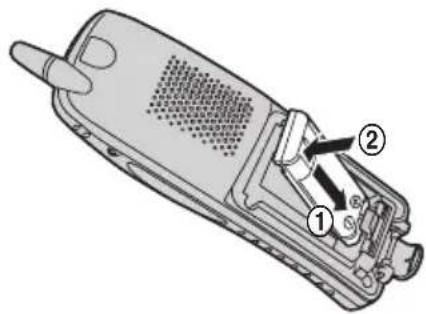 Diagram of a mobile phone with labeled parts, showing internal components and directional arrows