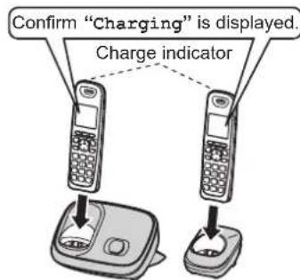 Confirm "Charging" is displayed. Charge indicator