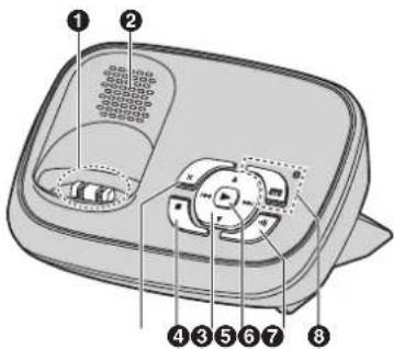 Diagram of a device with numbered parts for identification and assembly reference