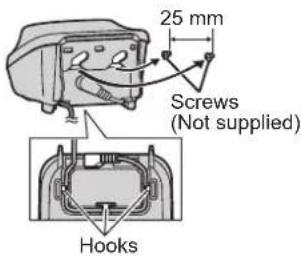 25 mm Screws (Not supplied) Hooks