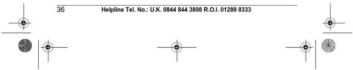 36 Helpline Tel. No.: U.K. 0844 844 3898 R.O.I. 01289 8333