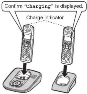 Confirm "Charging" is displayed. Charge indicator