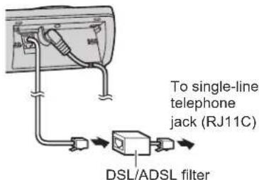 To single-line telephone jack (RJ11C) DSL/ADSL filter