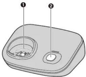 Diagram of a device with labeled parts, showing two circular components and a central hole.