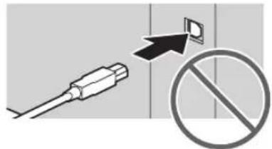 Diagram showing a plug and a switch with a prohibition symbol, indicating no protection or disapproval.