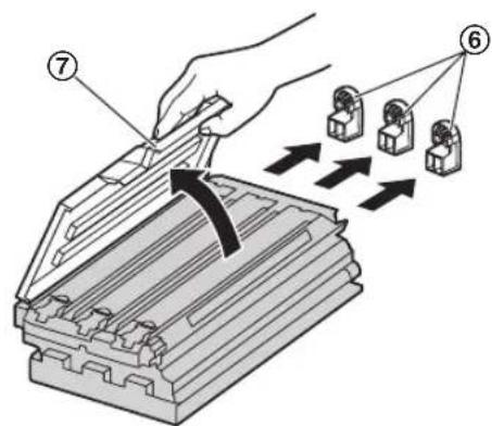 Diagram illustrating a mechanical assembly with numbered components and directional arrows indicating motion or movement.