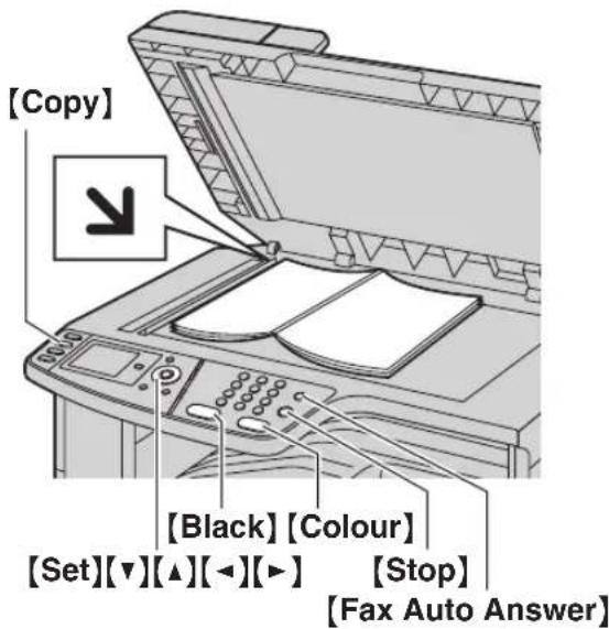 [Copy] [Black] [Colour] [Set][▼][▲][◄][►] [Stop] [Fax Auto Answer]