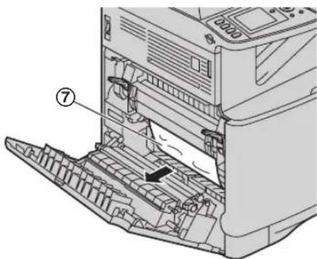 Technical diagram of a printer internal structure with labeled component ⑦
