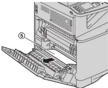 Technical diagram of a printer internal structure with labeled component (⑤)