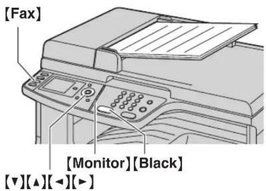 [Fax] [Monitor][Black] [▼][▲][◄][►]
