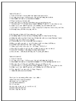 Scanned document page with numbered sections and bullet points, likely a form or checklist for a business or administrative record.