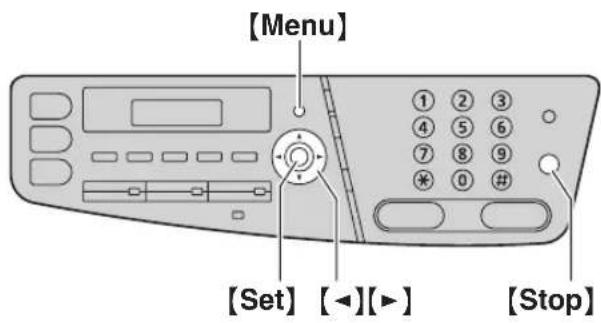 [Menu] [Set] [◀][▶] [Stop]