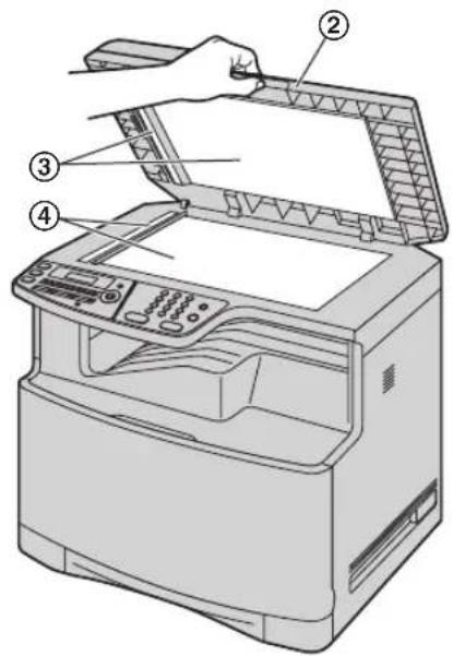 Diagram of a printer with labeled parts including paper, print, and scanner components