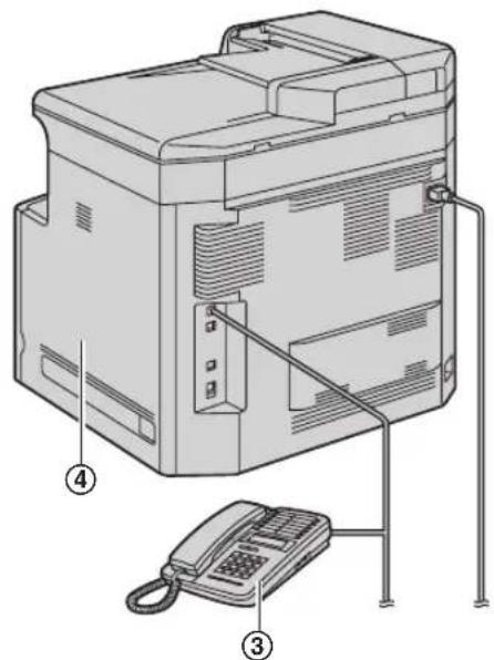 Technical diagram of an office computer with labeled components including a keypad and cable connections