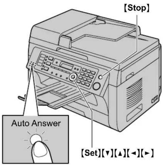[Stop] Auto Answer [Set][▼][▲][◀][▶]